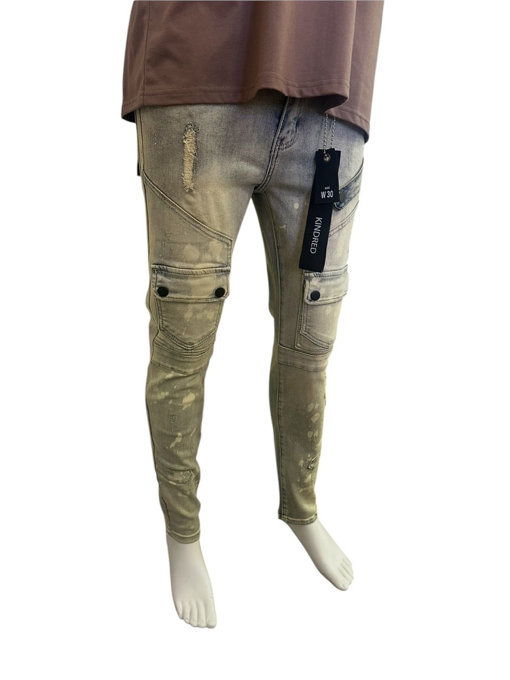Kindred Skinny Pocket Distressed Straight Fit Jeans